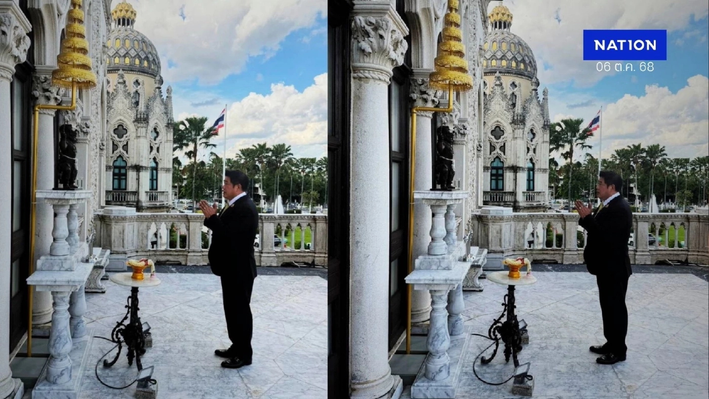 "นายกฯอนุทิน" พา "ธรรมนัส" ไหว้ "องค์นรสิงห์" หน้าระเบียงตึกไทยคู่ฟ้า