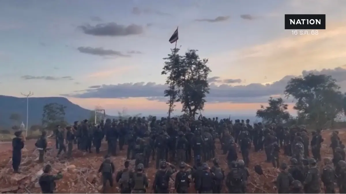 เปิดคลิป ทหารไทยเคลียร์อนุสาวรีย์ตาอมหายวับ ร้องเพลงชาติกึกก้อง