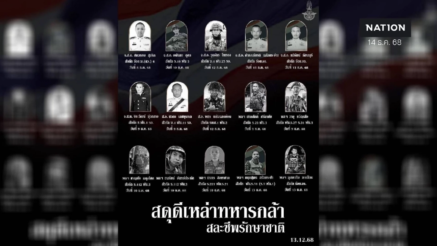 "กองทัพไทย" สดุดีเหล่าทหารกล้า "สละชีพรักษาชาติ"