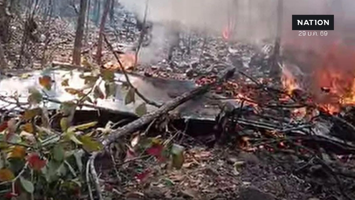 ด่วน! เครื่องบิน AT-6 ของกองทัพอากาศ ตก ที่จ.เชียงใหม่ ไฟลุกไหม้