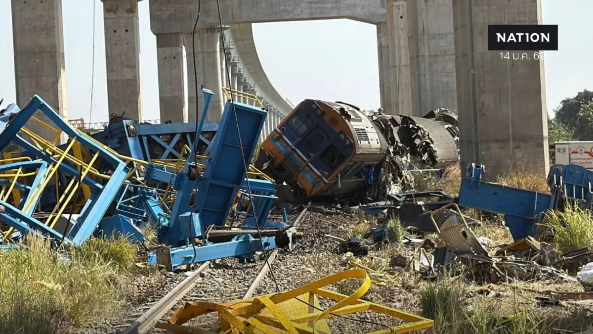 สั่งหยุดค้นหาร่างในรถไฟชั่วคราว หลังเสียงเครนลั่นอีกระลอก อัปเดตเคสดำ 22 ราย