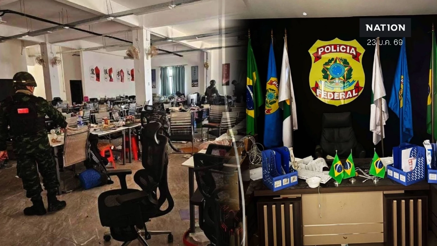 ช็อก! เปิดภาพฐาน "สแกมเมอร์" ด่านช่องจอม-โอร์เสม็ด เจอหลักฐานอื้อ พบสร้าง "โรงพักปลอม"