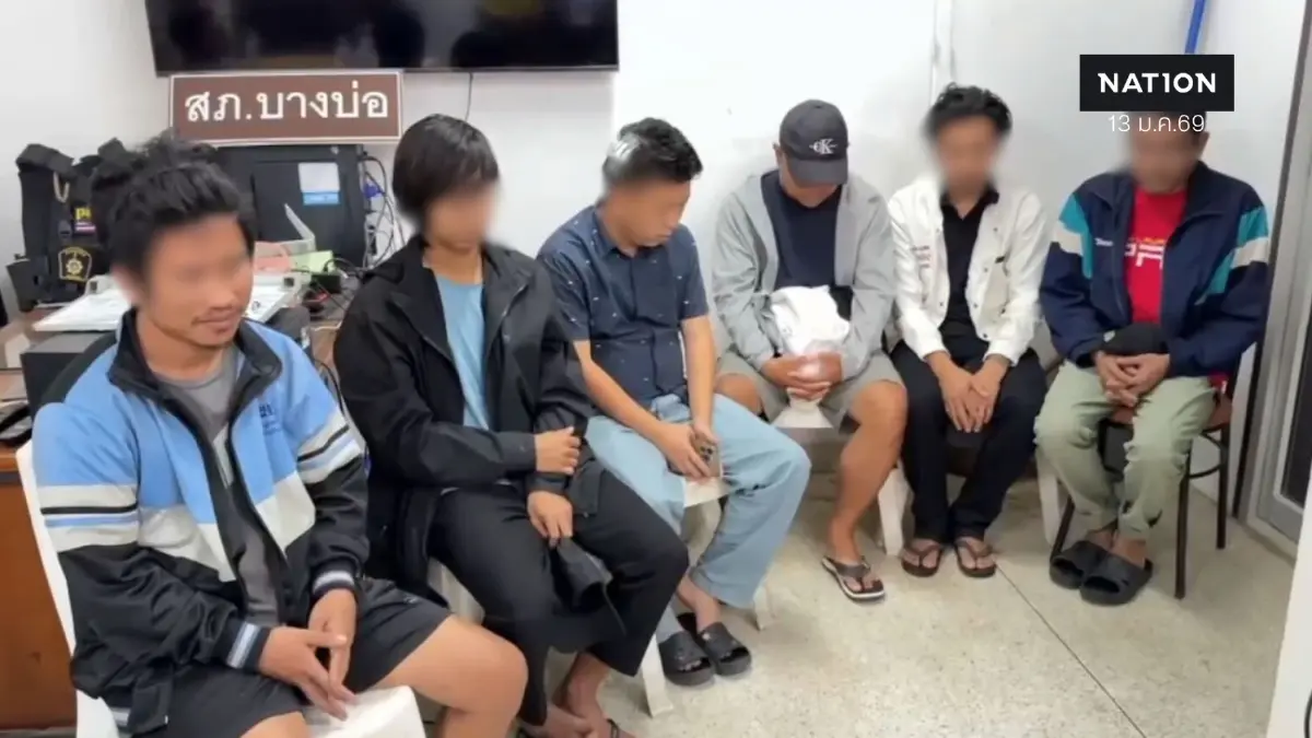 สิ้นลายกร่าง! 6 แรงงานเมียนมาคอตก ยกมือไหว้ขอโทษ ปมคว้าเหล็กหวดรถไรเดอร์บางบ่อ
