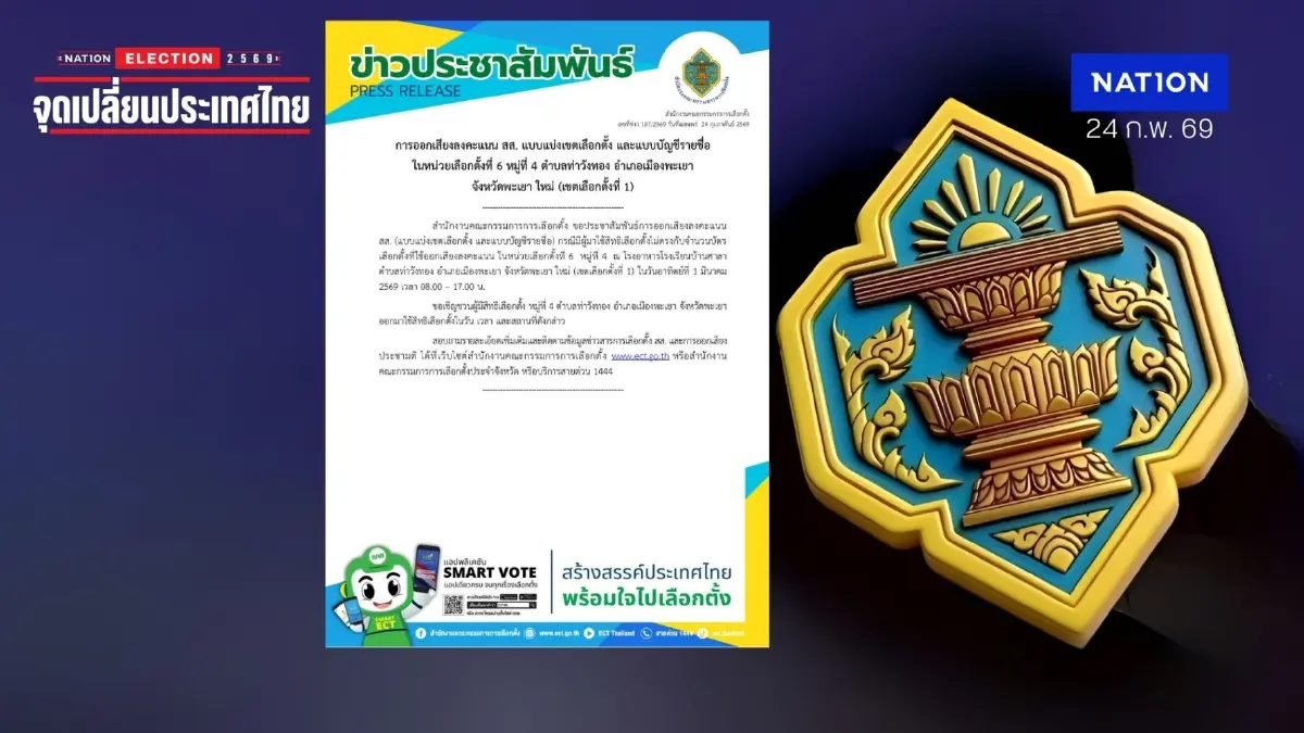 เปิด! 7 เขตเลือกตั้ง "นับคะแนนใหม่" 26 ก.พ. ขณะที่ พะเยา "เลือกตั้งใหม่" วันที่ 1 มี.ค.นี้ เปิด! 7 เขตเลือกตั้ง "นับคะแนนใหม่" 26 ก.พ. ขณะที่ พะเยา "เลือกตั้งใหม่" วันที่ 1 มี.ค.นี้