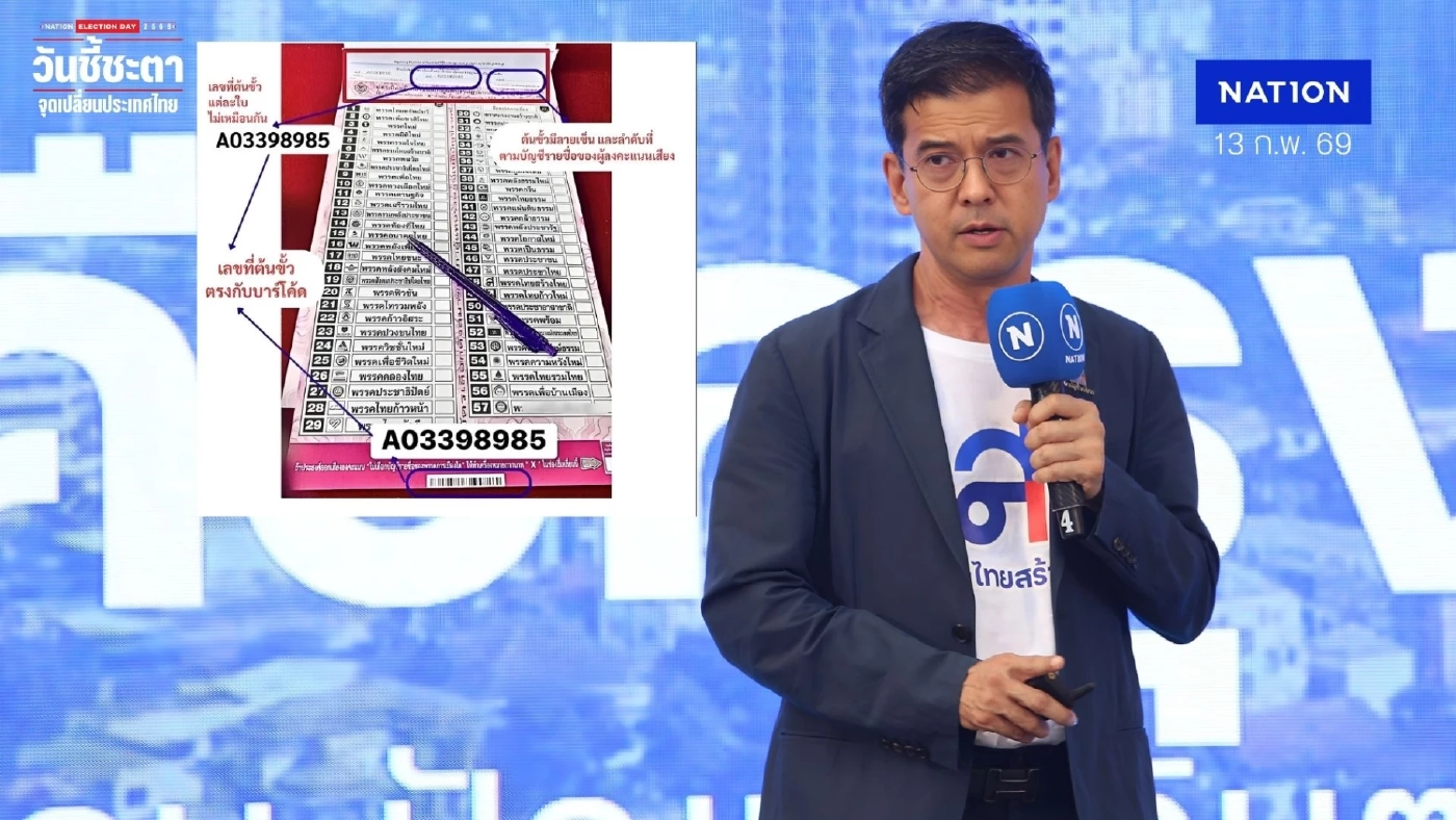 "ศิธา" ชี้งานช้าง "รหัส-บาร์โค้ดบนบัตรเลือกตั้ง" อาจโยงถึง "คนลงคะแนน" ส่อผิด รธน.
