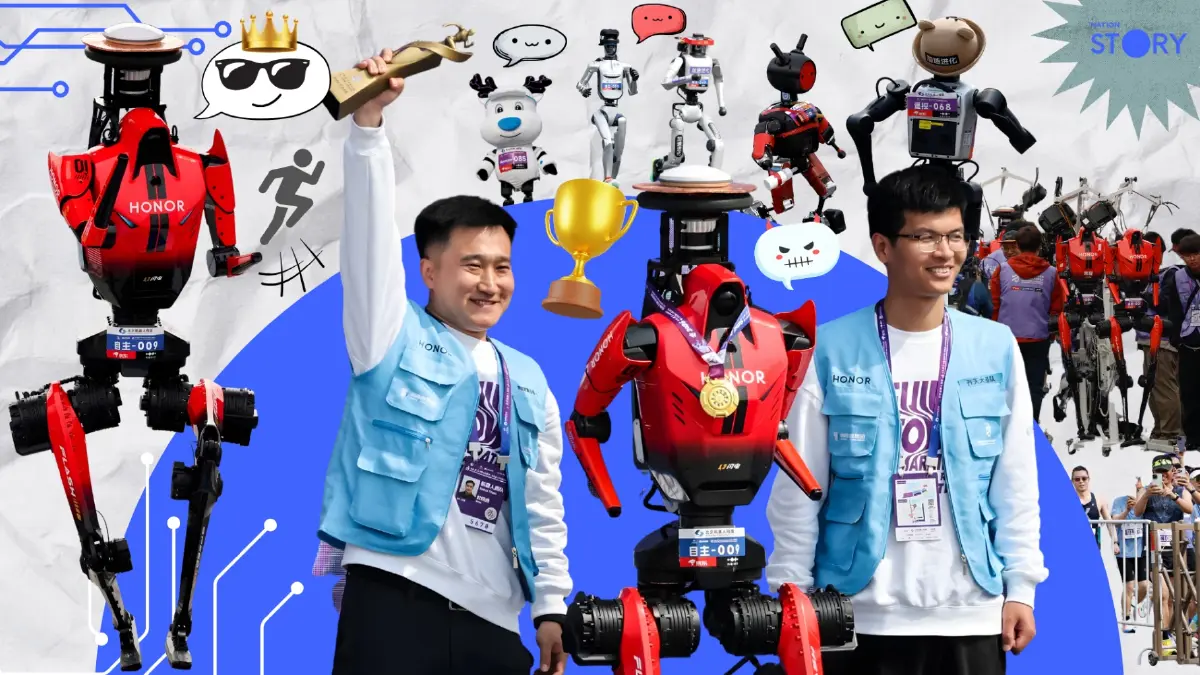 STORY : ช็อกวงการวิ่ง! หุ่นยนต์ฮิวแมนนอยด์จีน สร้างประวัติศาสตร์ ทุบสถิติโลกฮาล์ฟมาราธอน เร็วกว่ามนุษย์ 7 นาที