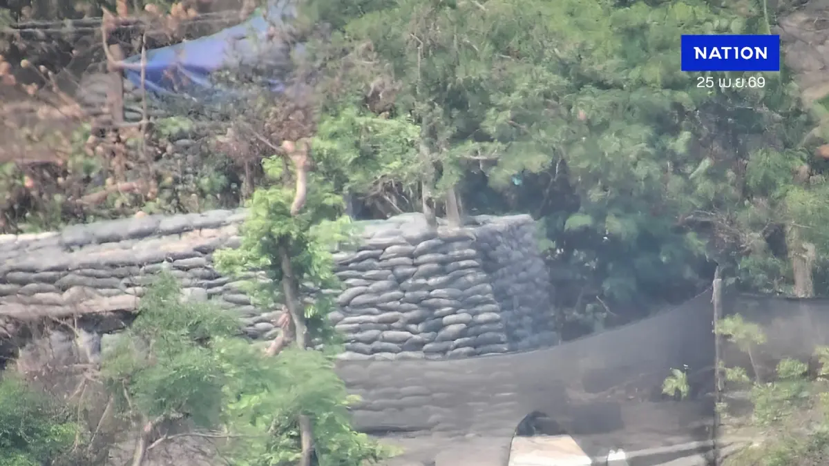 ทหารกัมพูชาขยับฐานประชิดแนวเขต “ช่องชำแต” -ขึงผ้าสีฟ้าปริศนา