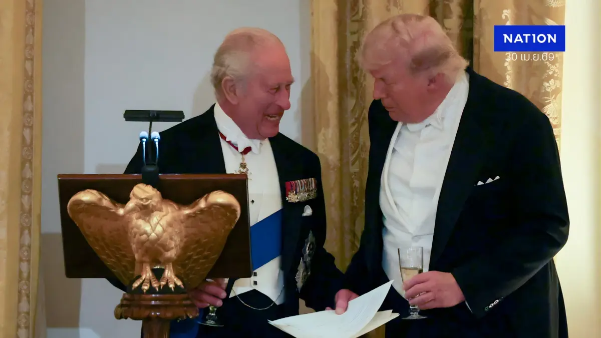 "มาครง" ชอบใจมุกเหน็บ "ทรัมป์" ของ "คิงชาร์ลส"