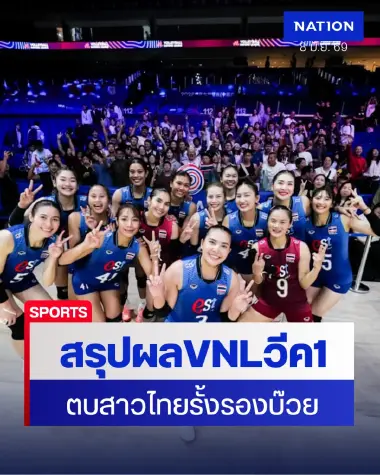 สรุปผล VNL 2026 นัดส่งท้ายสัปดาห์แรก สาวไทยพ่ายเช็ก-บราซิลเฉือนอิตาลี พร้อมตารางคะแนนล่าสุด