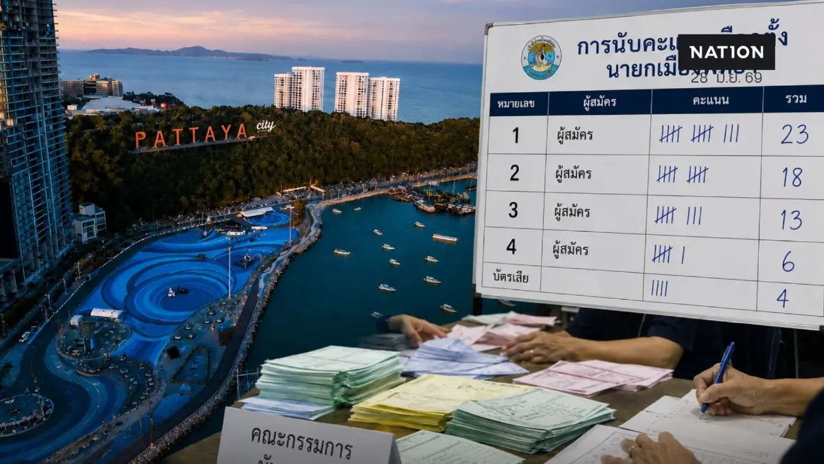 นับคะแนนเรียลไทม์ เกาะติดผลคะแนนเลือกตั้งนายกเมืองพัทยา 2569