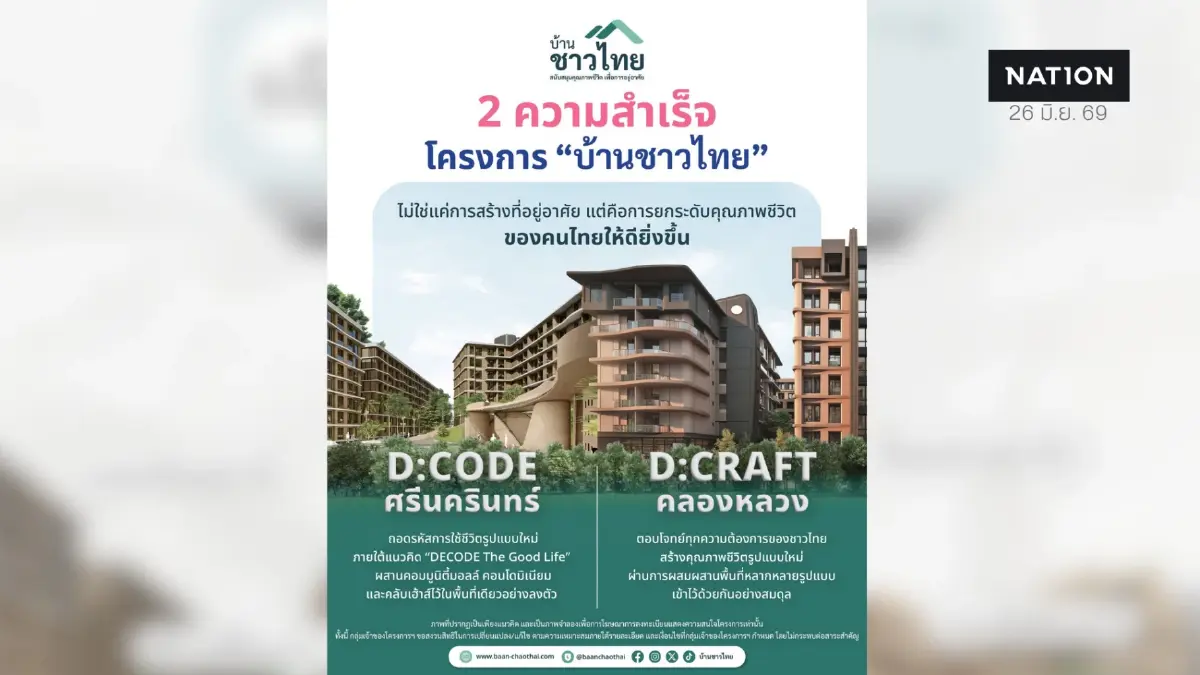 ยกระดับคุณภาพชีวิต! บ้านชาวไทย เปิดตัว D:CODE และ D:CRAFT ตอบโจทย์คนทุกวัย