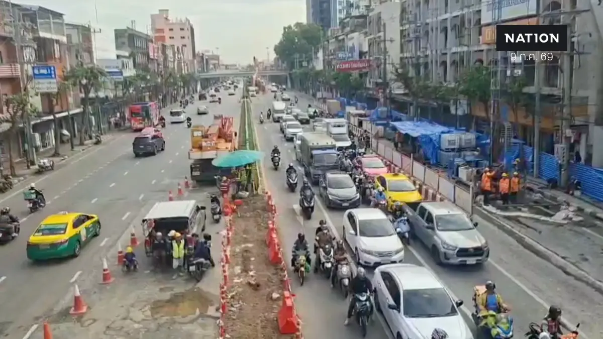 ด่วน! สั่งปิดการจราจร ถนนทรุดเกือบฟุต เหตุน้ำรั่วอุโมงค์รถไฟฟ้า ด่วน! สั่งปิดการจราจร ถนนทรุดเกือบฟุต เหตุน้ำรั่วอุโมงค์รถไฟฟ้า