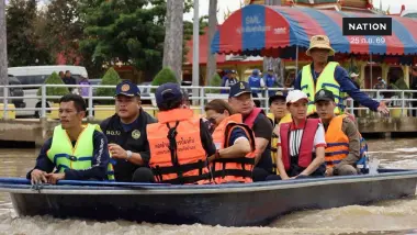 ด่วน! "ผู้ว่าฯอยุธยา" ลุยตรวจรับมือ น้ำเจ้าพระยา สั่งระดมบังเกอร์กั้นโบราณสถาน-เร่งช่วยกลุ่มเปราะบาง
