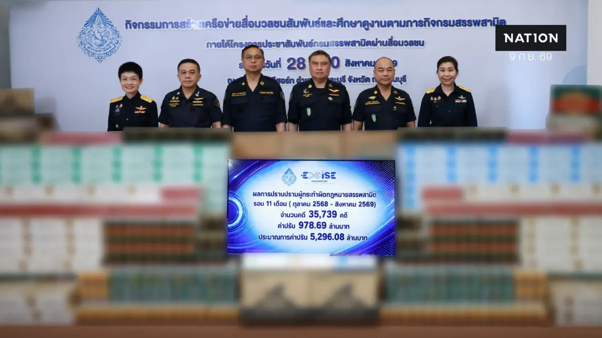 สรรพสามิตโชว์ผลปราบปราม 11 เดือน จับ 35,739 คดี ค่าปรับรวม 6,274 ล้านบาท