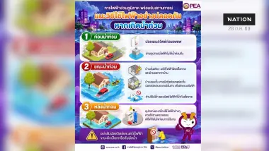 PEA แนะนำการใช้ไฟฟ้าอย่างปลอดภัย หากเกิดน้ำท่วมหรือน้ำท่วมขัง