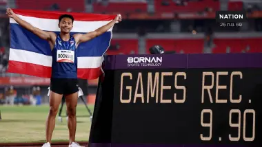 บิว ภูริพล คว้าทอง 100 ม. เอเชียนเกมส์ 2026 ทุบสถิติ 9.90 วิ