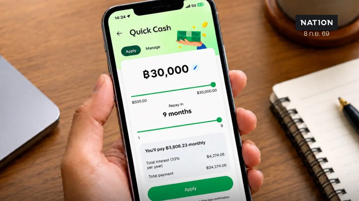 แกร็บ เล็งขยายสินเชื่อบุคคลทั่วไทย อัปวงเงิน 30,000 บาท ขยายเวลาผ่อนสูงสุด 9 เดือน
